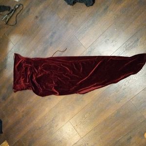 Asymmetrical velvet dress
